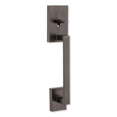 Kwikset San Clemente Handle with Halifax Lever, Square, Venetian Bronze